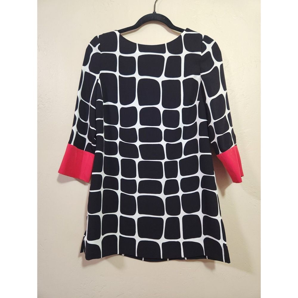 Carlisle 3/4 Sleeve Sheath Dress Size 2‎ Geometric Black and Red